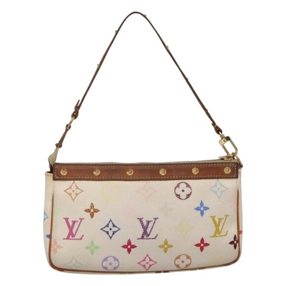 LOUIS VUITTON Multicolor Pochette Accessoires Pouch White M92649 Auth 120819 - Picture 3 of 16